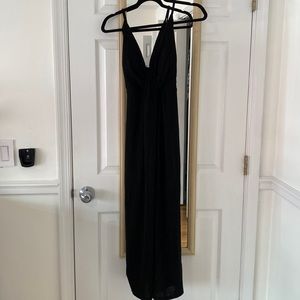 Black & Sparkly Lulu’s Midi Evening Dress, Size Medium